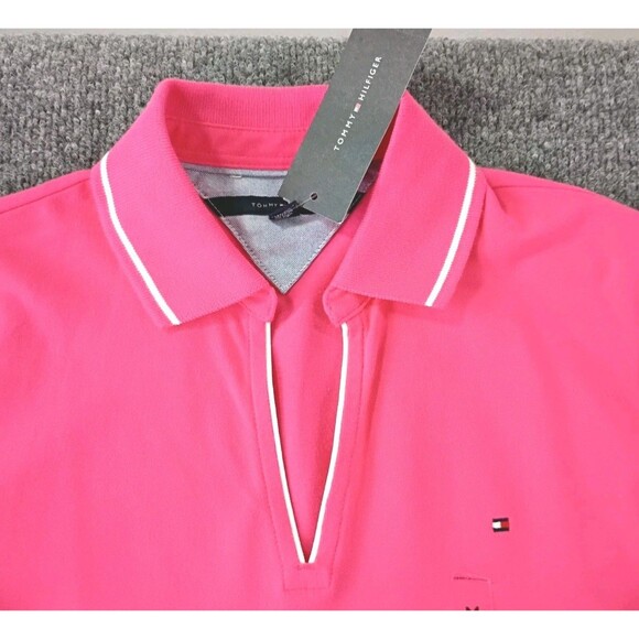 Tommy Hilfiger Bright Pink Women's Pique Polo Size M Pullover New With Tags - Picture 1 of 15